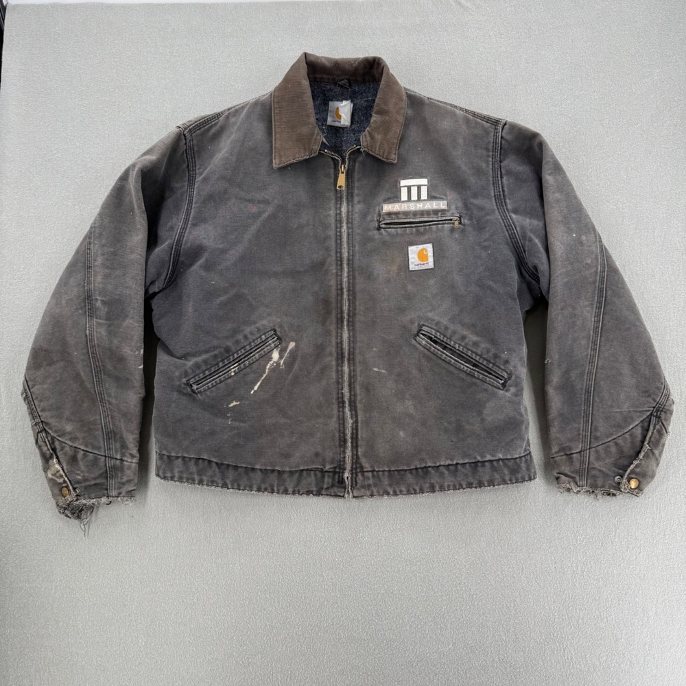 Carhartt Blanket Lined Detroit Authentic Fade Stain Paint Fray Jacket Men Large